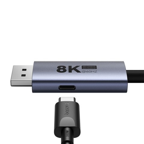 Kabel przewód USB-C - DisplayPort DP 8K PD 100W High Definition Series 1.5m - czarny Kabel przewód USB-C - DisplayPort DP 8K PD 100W High Definition Series 1.5m - czarny