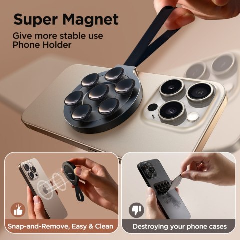 Genialny uchwyt na telefon magnetyczny z przyssawkami czarny Genialny uchwyt na telefon magnetyczny z przyssawkami czarny