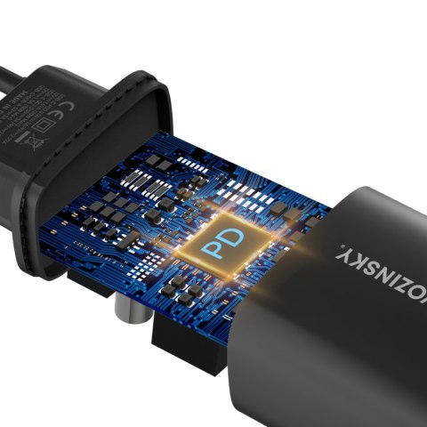 Ładowarka sieciowa 20W USB-A USB-C 100-240V czarna Ładowarka sieciowa 20W USB-A USB-C 100-240V czarna