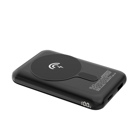Powerbank 10000mAh TGK1 z ładowarką bezprzewodową MagSafe 15W czarny Powerbank 10000mAh TGK1 z ładowarką bezprzewodową MagSafe 15W czarny