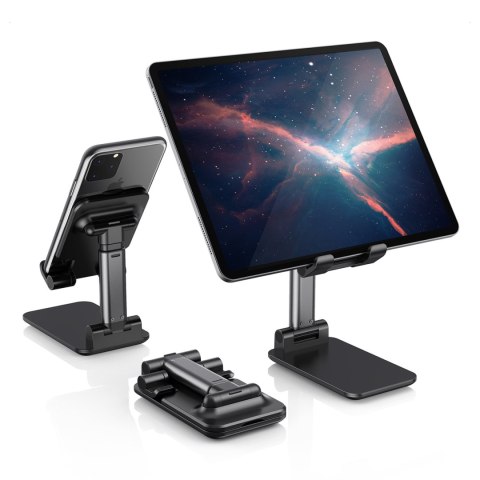 Stojak podstawka na telefon lub tablet składana czarny Stojak podstawka na telefon lub tablet składana czarny