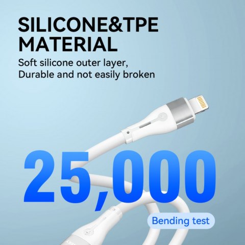 Kabel przewód do iPhone USB-C - Lightning PD 27W 1m biały Kabel przewód do iPhone USB-C - Lightning PD 27W 1m biały