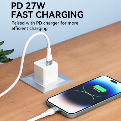 Kabel przewód do iPhone USB-C - Lightning PD 27W 1m biały Kabel przewód do iPhone USB-C - Lightning PD 27W 1m biały