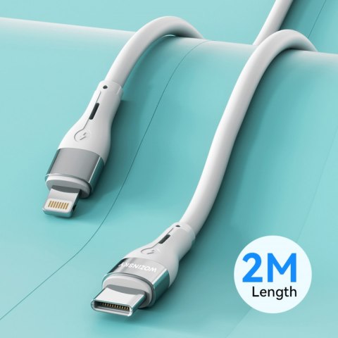 Kabel przewód do iPhone USB-C - Lightning PD 27W 2m biały Kabel przewód do iPhone USB-C - Lightning PD 27W 2m biały