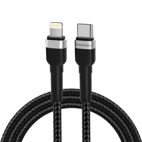 Kabel przewód do iPhone USB-C - Lightning PD 30W 1m czarny Kabel przewód do iPhone USB-C - Lightning PD 30W 1m czarny