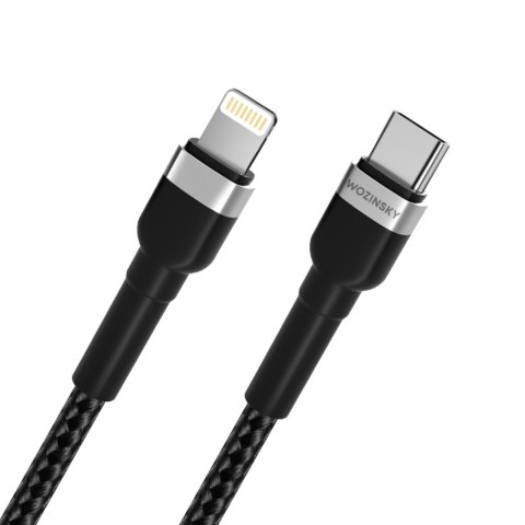 Kabel przewód do iPhone USB-C - Lightning PD 30W 1m czarny Kabel przewód do iPhone USB-C - Lightning PD 30W 1m czarny