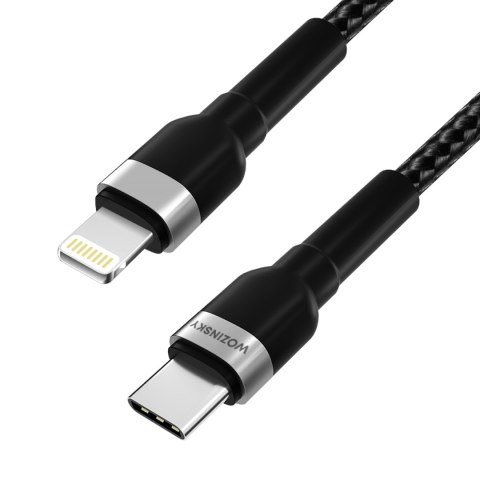 Kabel przewód do iPhone USB-C - Lightning PD 30W 2m czarny Kabel przewód do iPhone USB-C - Lightning PD 30W 2m czarny