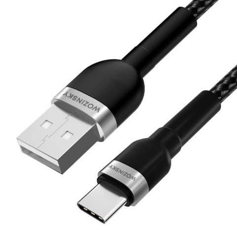 Kabel przewód w oplocie USB-A - USB-C 2.4A 1m czarny Kabel przewód w oplocie USB-A - USB-C 2.4A 1m czarny