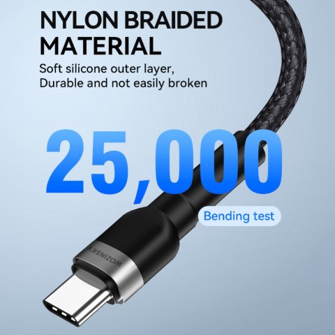 Kabel przewód w oplocie USB-A - USB-C 2.4A 1m czarny Kabel przewód w oplocie USB-A - USB-C 2.4A 1m czarny
