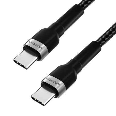 Kabel przewód w oplocie USB-C - USB-C PD 65W 2m czarny Kabel przewód w oplocie USB-C - USB-C PD 65W 2m czarny