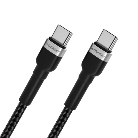 Kabel przewód w oplocie USB-C - USB-C PD 65W 2m czarny Kabel przewód w oplocie USB-C - USB-C PD 65W 2m czarny