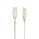 Kabel przewód wzmacniany SR do iPhone USB-C - Lightning 30W 1m beżowy
