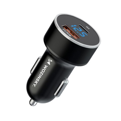 Ładowarka samochodowa do zapalniczki USB-C USB-A 36W czarna Ładowarka samochodowa do zapalniczki USB-C USB-A 36W czarna