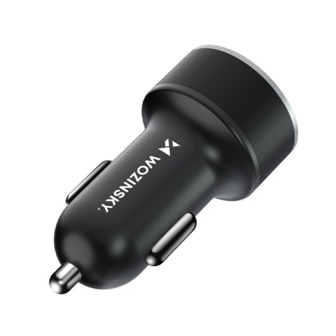 Ładowarka samochodowa do zapalniczki USB-C USB-A 36W czarna Ładowarka samochodowa do zapalniczki USB-C USB-A 36W czarna