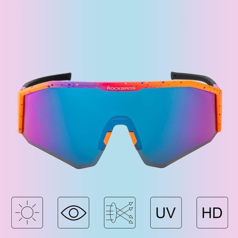 Okulary rowerowe z polaryzacją i filtrem UV 400 fioletowe Okulary rowerowe z polaryzacją i filtrem UV 400 fioletowe