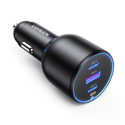 Ładowarka samochodowa 2x USB-C PD i 1x USB-A 130W czarna Ładowarka samochodowa 2x USB-C PD i 1x USB-A 130W czarna