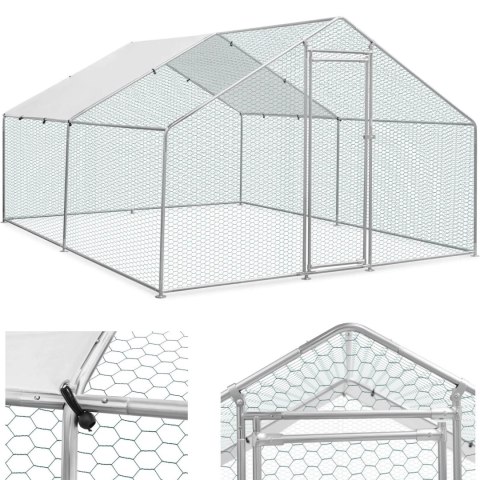 Woliera zagroda klatka dla kur kurcząt z plandeką 300 x 400 x 198 cm Woliera zagroda klatka dla kur kurcząt z plandeką 300 x 400 x 198 cm