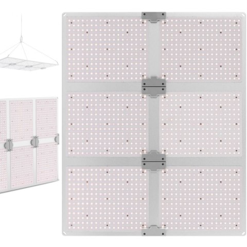 Lampa do uprawy wzrostu roślin pełne spektrum 72 x 60 cm 1404 LED 600 W srebrna Lampa do uprawy wzrostu roślin pełne spektrum 72 x 60 cm 1404 LED 600 W srebrna