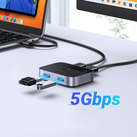 2w1 Adapter 2x USB-A 3.0 (wejście) / 2x USB-A (wyjście) - szary 2w1 Adapter 2x USB-A 3.0 (wejście) / 2x USB-A (wyjście) - szary