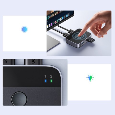 2w1 Adapter 2x USB-A 3.0 (wejście) / 2x USB-A (wyjście) - szary 2w1 Adapter 2x USB-A 3.0 (wejście) / 2x USB-A (wyjście) - szary