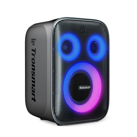 Głośnik bezprzewodowy Halo 200 120W + 2 mikrofony do karaoke - czarny Głośnik bezprzewodowy Halo 200 120W + 2 mikrofony do karaoke - czarny