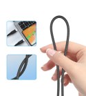 Kabel przewód USB-C-USB-C z organizererm magnetycznym PD 3.1 240W 1.8m - czarny