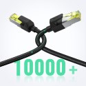 Kabel sieciowy patchcord w oplocie Ethernet RJ45 Cat 7 10Gbps 0.5m - czarny