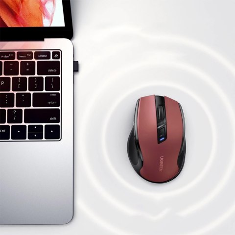 Mysz myszka optyczna bezprzewodowa USB 2.4GHz 4000 DPI - czerwona Mysz myszka optyczna bezprzewodowa USB 2.4GHz 4000 DPI - czerwona