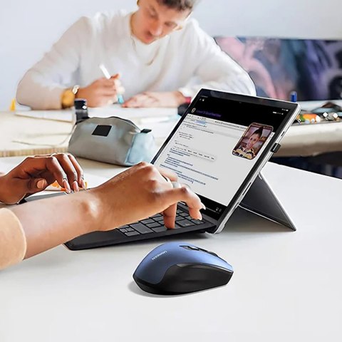 Mysz myszka optyczna bezprzewodowa USB 2.4GHz 4000 DPI - niebieska Mysz myszka optyczna bezprzewodowa USB 2.4GHz 4000 DPI - niebieska