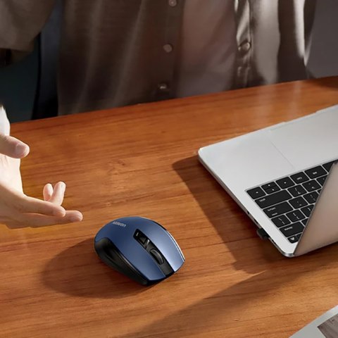 Mysz myszka optyczna bezprzewodowa USB 2.4GHz 4000 DPI - niebieska Mysz myszka optyczna bezprzewodowa USB 2.4GHz 4000 DPI - niebieska