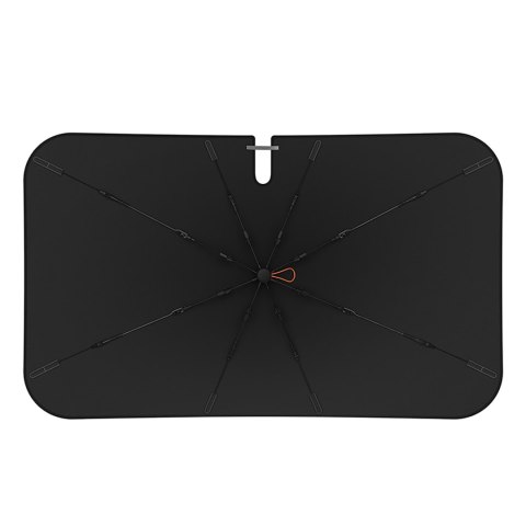 Osłona parasolka przeciwsłoneczna do samochodu na przednią szybę CoolRide 142x75cm - czarna Osłona parasolka przeciwsłoneczna do samochodu na przednią szybę CoolRide 142x75cm - czarna