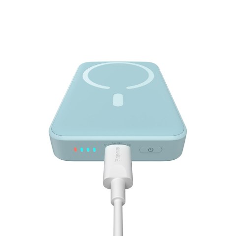 Powerbank indukcyjny Magnetic Mini 10000 mAh 20W + kabel USB-C - niebieski Powerbank indukcyjny Magnetic Mini 10000 mAh 20W + kabel USB-C - niebieski