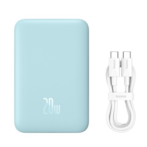 Powerbank indukcyjny Magnetic Mini 10000 mAh 20W + kabel USB-C - niebieski Powerbank indukcyjny Magnetic Mini 10000 mAh 20W + kabel USB-C - niebieski