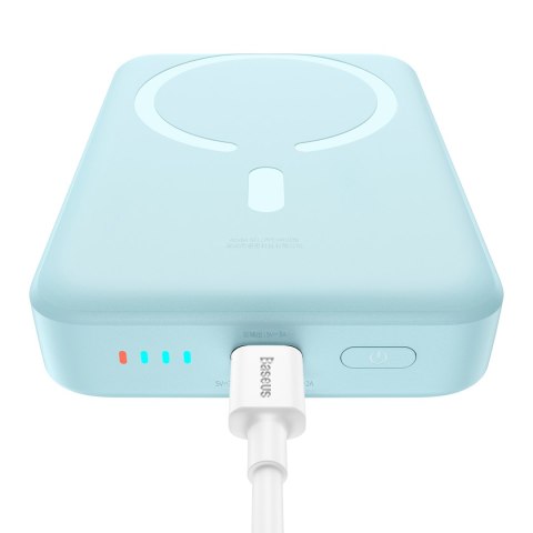 Powerbank indukcyjny Magnetic Mini 10000 mAh 30W + kabel USB-C - niebieski Powerbank indukcyjny Magnetic Mini 10000 mAh 30W + kabel USB-C - niebieski