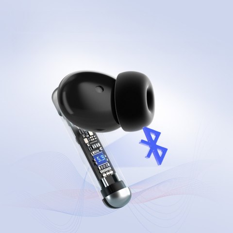 Słuchawki Sounfii R4 bezprzewodowe Bluetooth 5.3 ENC - czarne Słuchawki Sounfii R4 bezprzewodowe Bluetooth 5.3 ENC - czarne