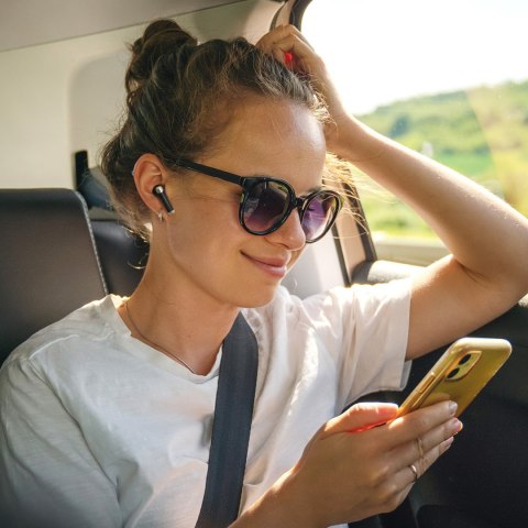 Słuchawki Sounfii R4 bezprzewodowe Bluetooth 5.3 ENC - czarne Słuchawki Sounfii R4 bezprzewodowe Bluetooth 5.3 ENC - czarne