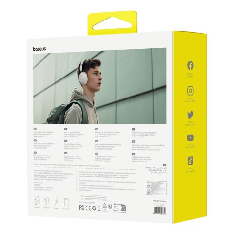 Słuchawki bezprzewodowe nauszne Bass 30 Max Bluetooth 5.3 - białe Słuchawki bezprzewodowe nauszne Bass 30 Max Bluetooth 5.3 - białe