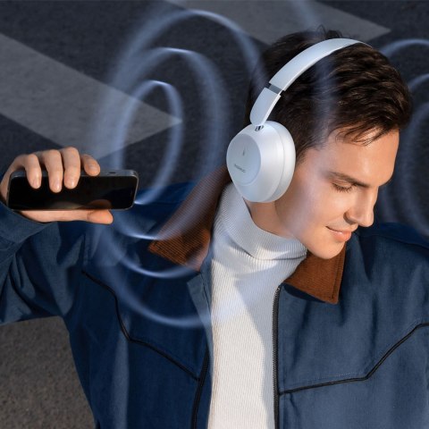 Słuchawki bezprzewodowe nauszne Bass 30 Max Bluetooth 5.3 - białe Słuchawki bezprzewodowe nauszne Bass 30 Max Bluetooth 5.3 - białe