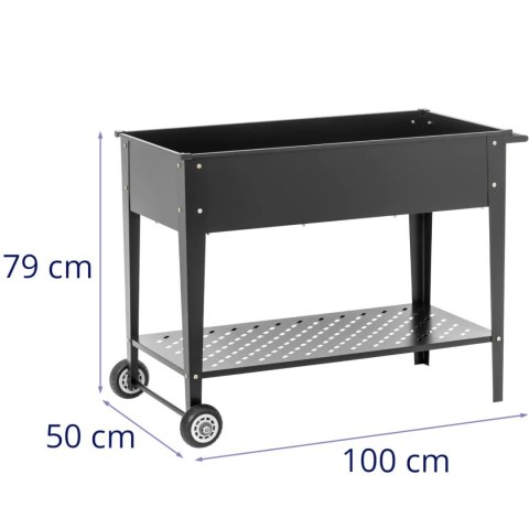 Wózek kwietnik ogrodowy metalowy na kwiaty zioła z półką 100 x 50 x 79 cm Wózek kwietnik ogrodowy metalowy na kwiaty zioła z półką 100 x 50 x 79 cm
