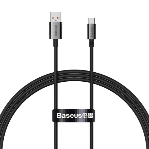 Kabel przewód Superior Series USB-A - USB-C 100W 1m - czarny Kabel przewód Superior Series USB-A - USB-C 100W 1m - czarny