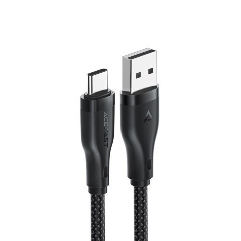 Kabel przewód elastyczny w oplocie USB-A - USB-C 3A 1.2m - czarny Kabel przewód elastyczny w oplocie USB-A - USB-C 3A 1.2m - czarny