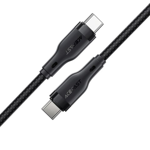 Kabel przewód elastyczny w oplocie USB-C - USB-C 60W 3A 1.2m - czarny Kabel przewód elastyczny w oplocie USB-C - USB-C 60W 3A 1.2m - czarny