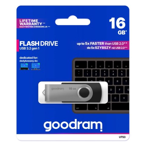 Pendrive pamięć flash 16 GB USB 3.2 Gen 1 UTS3 - czarny Pendrive pamięć flash 16 GB USB 3.2 Gen 1 UTS3 - czarny