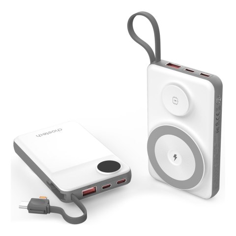Power bank 10000mAh LED USB-C USB-A Lightning MagSafe Apple Watch - biały Power bank 10000mAh LED USB-C USB-A Lightning MagSafe Apple Watch - biały