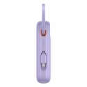 Power bank 10000mAh QPow 2 30W z wbudowanymi kablami USB-C - fioletowy