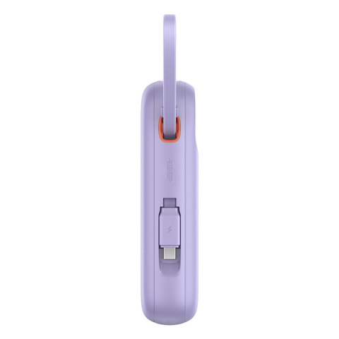 Power bank 10000mAh QPow 2 30W z wbudowanymi kablami USB-C - fioletowy Power bank 10000mAh QPow 2 30W z wbudowanymi kablami USB-C - fioletowy