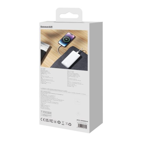 Powerbank Airpow 20W 10000mAh z kablem USB-A - USB-C 30cm - biały Powerbank Airpow 20W 10000mAh z kablem USB-A - USB-C 30cm - biały