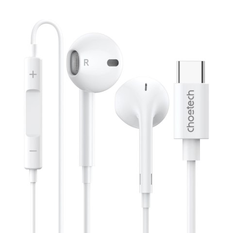 Słuchawki douszne USB-C z przewodem 1.2m - białe Słuchawki douszne USB-C z przewodem 1.2m - białe