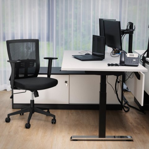 Krzesło fotel biurowy ergonomiczny z oparciem siatkowym i podparciem lędźwi maks. 150 kg Krzesło fotel biurowy ergonomiczny z oparciem siatkowym i podparciem lędźwi maks. 150 kg