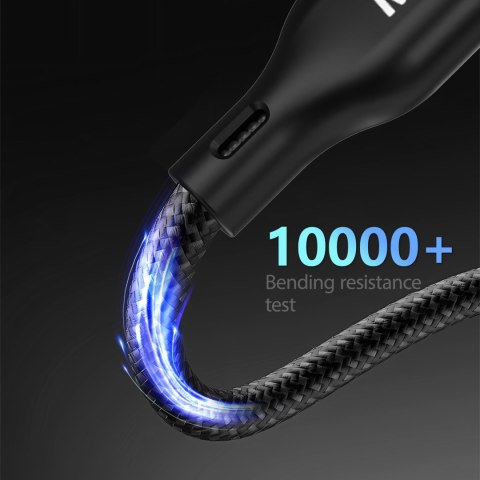 3w1 Kabel przewód USB-C - USB-C / iPhone Lightning / ładowarka do Apple Watch PD 100W 1.2m - czarny 3w1 Kabel przewód USB-C - USB-C / iPhone Lightning / ładowarka do Apple Watch PD 100W 1.2m - czarny
